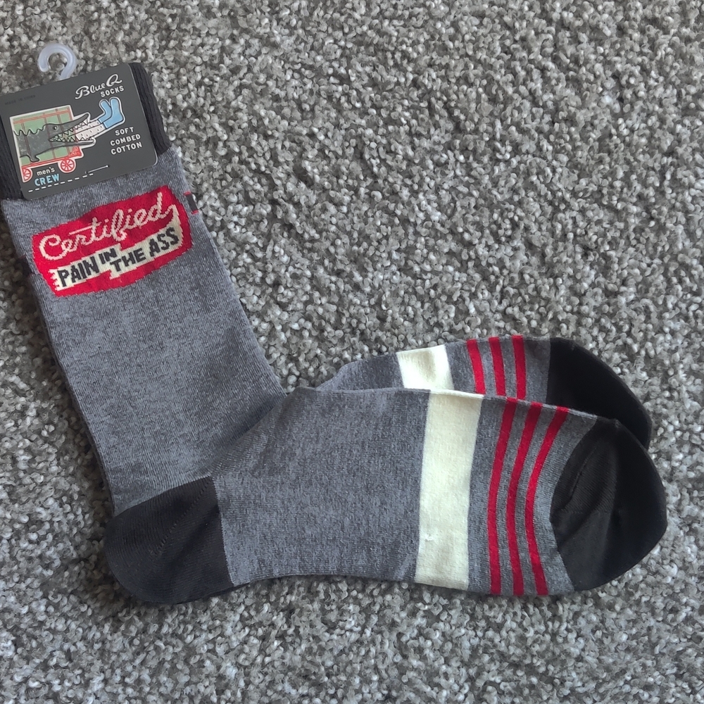 ⭐3 For $21⭐ Blue Q Certified Pain In The Ass Men's Socks - Picture 2 of 4